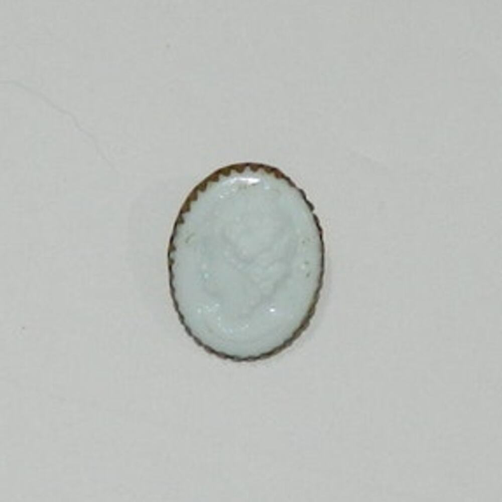 Antique Czechoslovakia Milk Glass Cameo Brooch Pin
